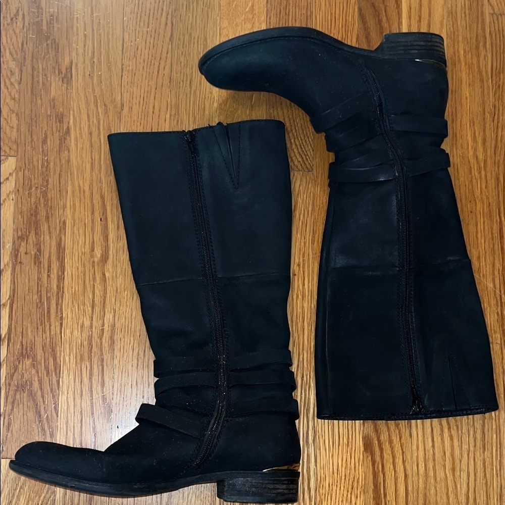 Steve Madden Albany Style Black Leather Low Heeled Boots size 8.5 - Picture 6 of 12